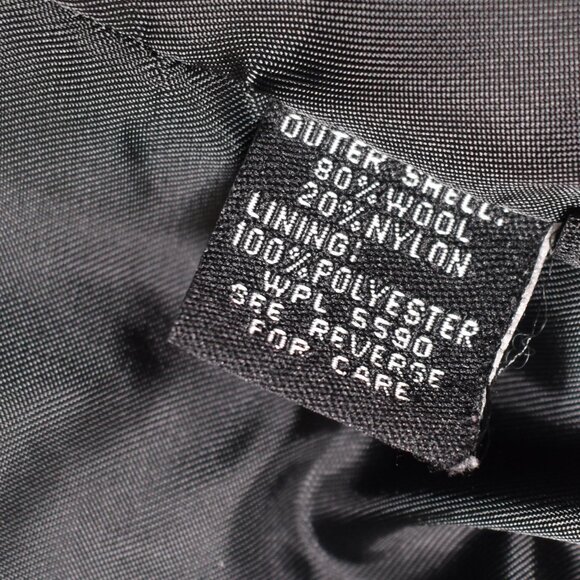 Vintage Calvin Klein Wool Hooded Long Coat Black Size 14 Medium Wool Blend - Picture 11 of 13